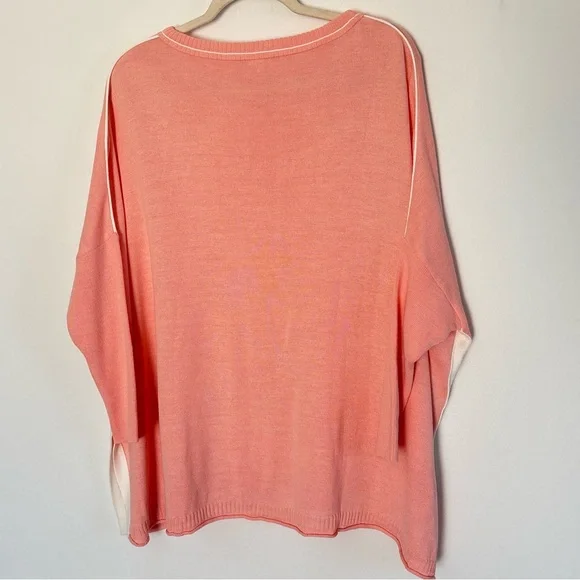 MerSea Catalina Crewneck Sweater - Peach/White Contrast One Size F85 - Picture 12 of 16